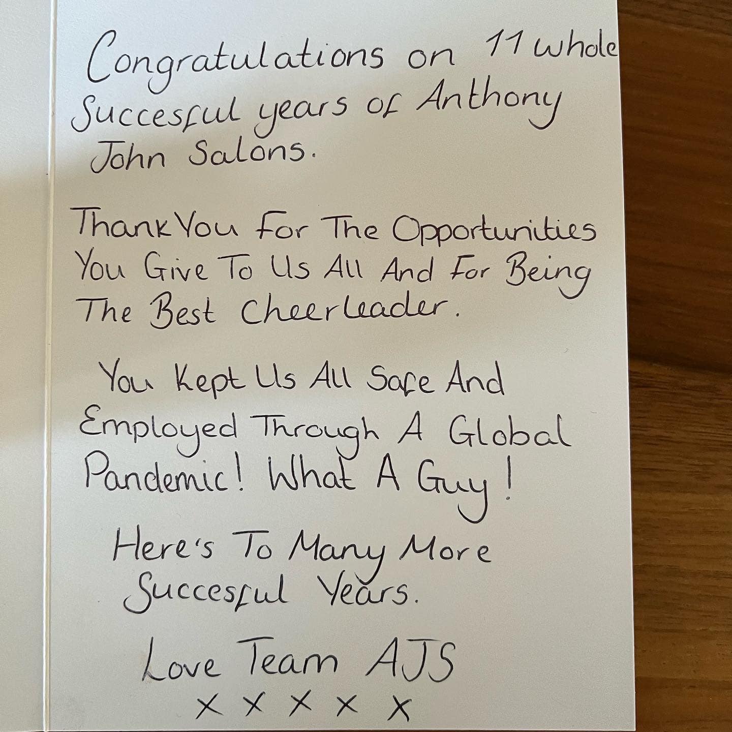 Thank You Team AJS Salons Lichfield